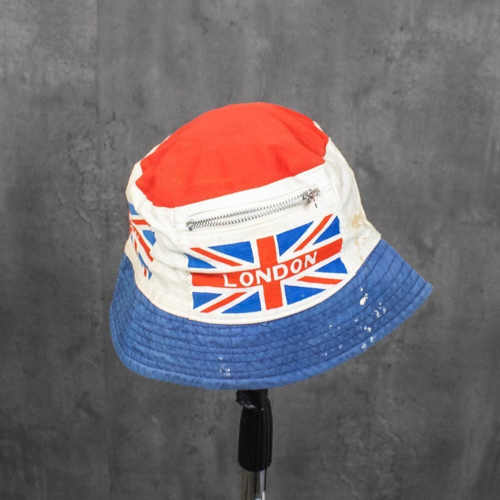 Vintage VTG Y2K 2000's London Tourist Multi Color Cargo Bucket Hat